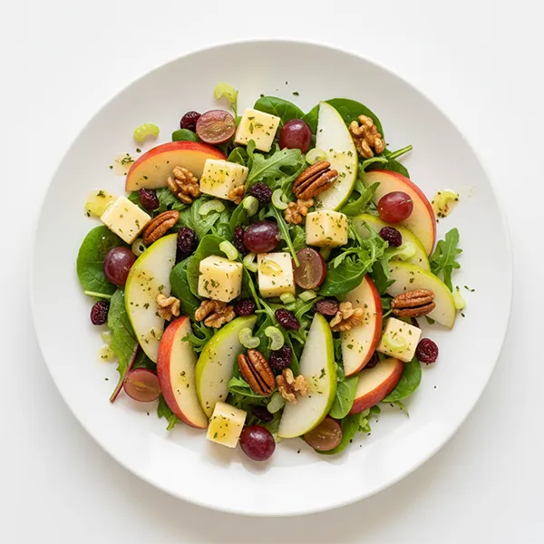 Wholesome Fruit and Nut Salad with Emmental and Lemon Celery Vinaigrette